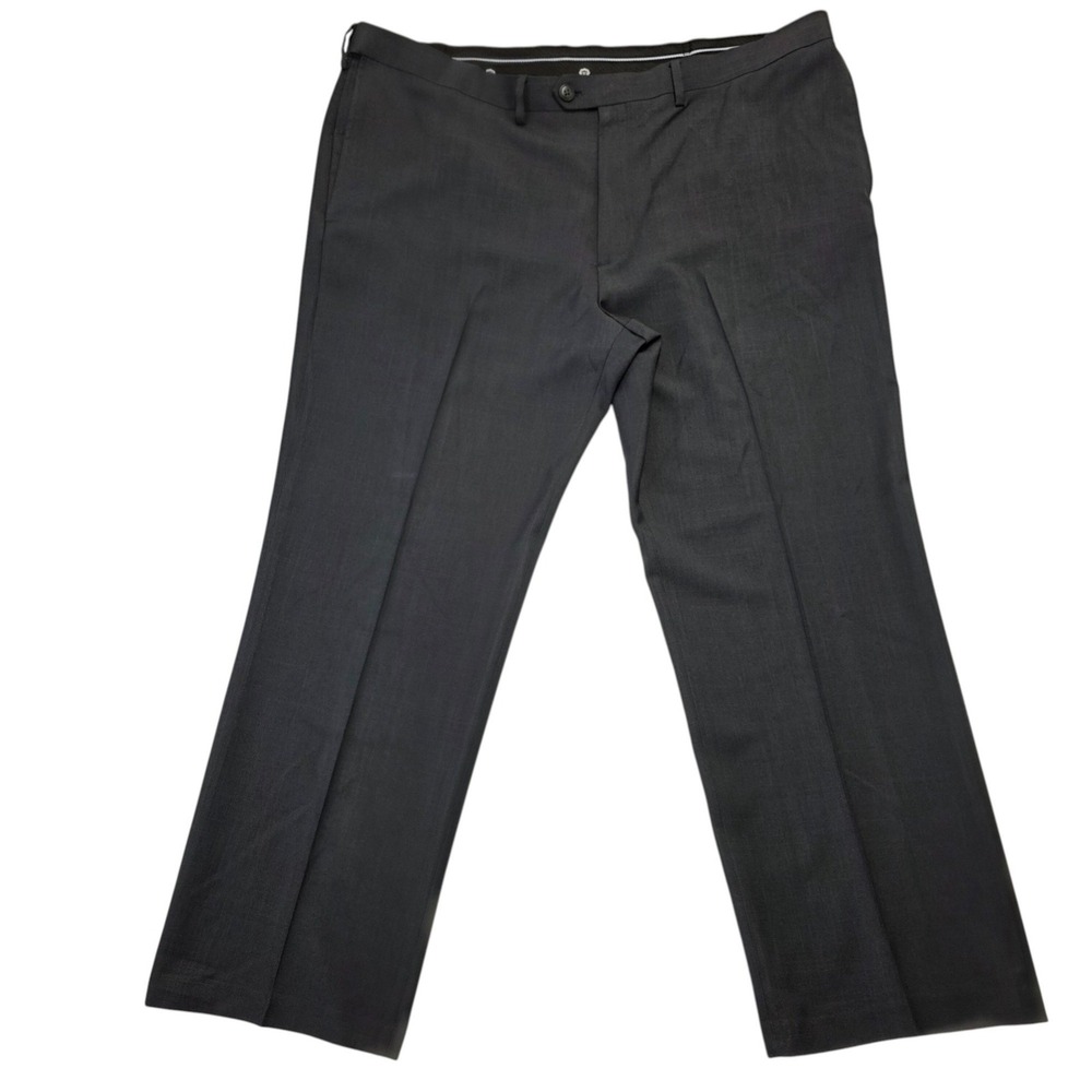 REVEAL Classic Fit‎ Mens Dress Pants Size 44x30 Gray Herringbone Career